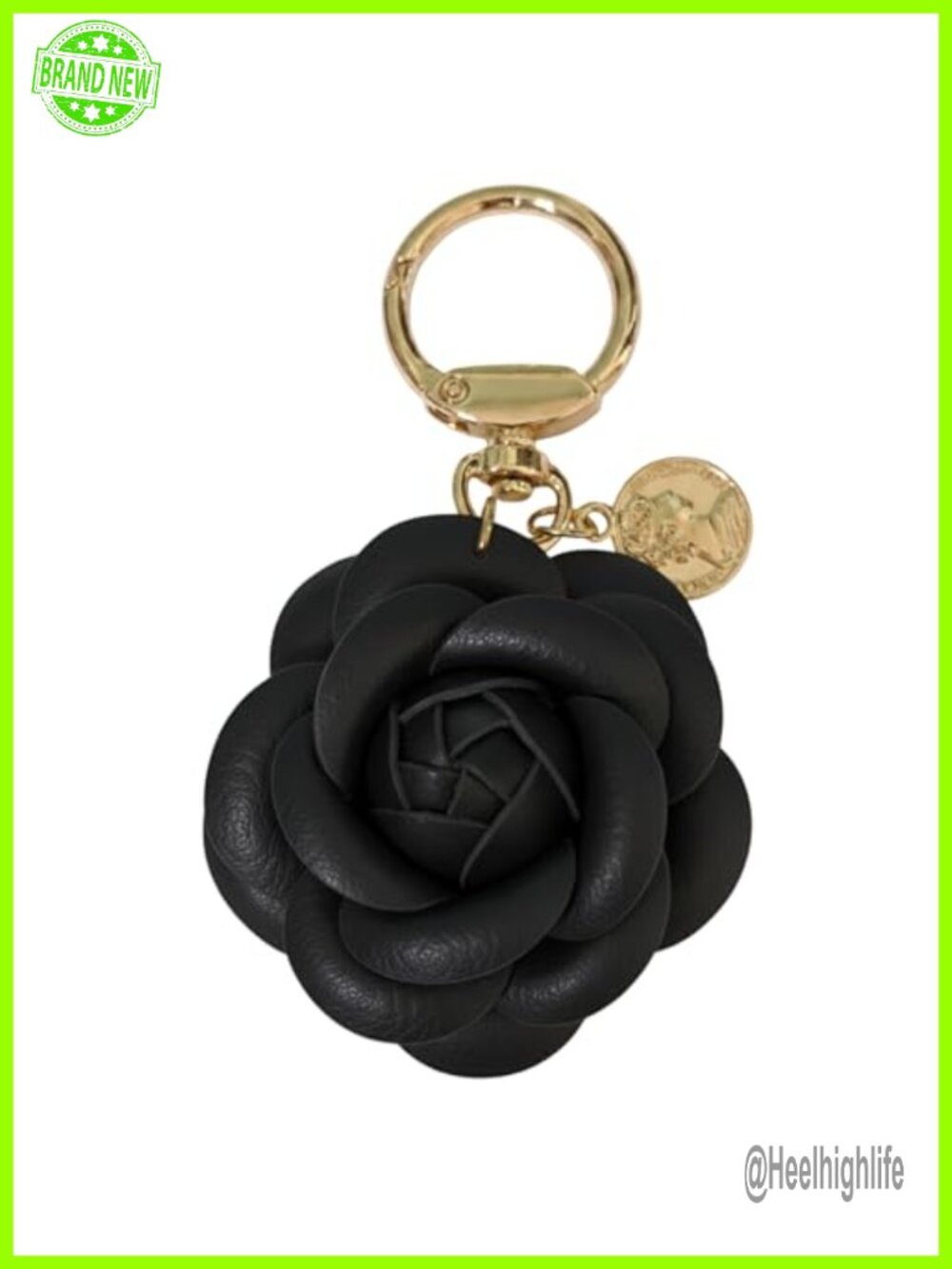 PU Leather Flower Keychain Bag Charm Purse Accessory